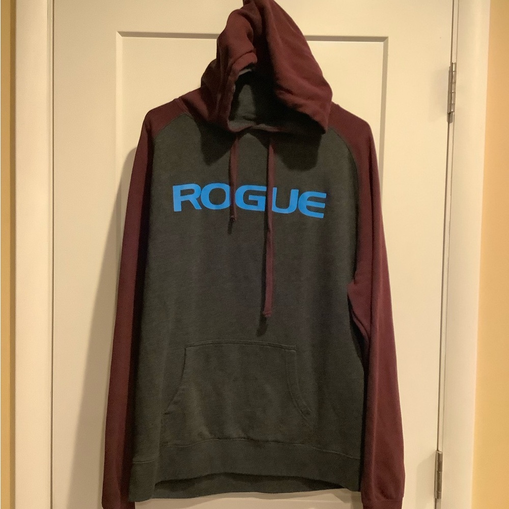 Rogue Men's Charcoal and Burgundy Hoodie